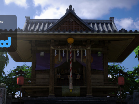 Japanese Shrine Temple 0001 3D Model