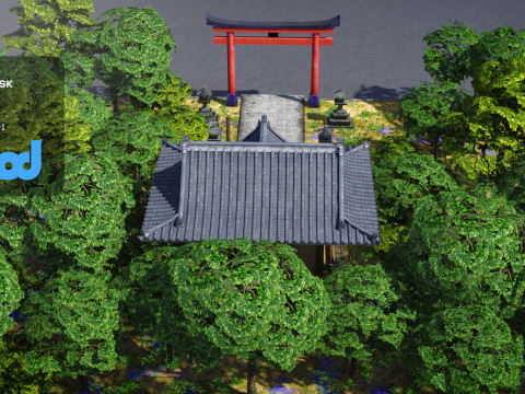 Japanese Shrine Temple 0001 3D Model