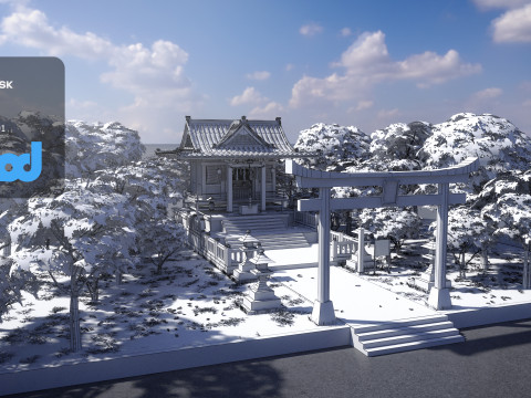 Japanese Shrine Temple 0001 3D Model