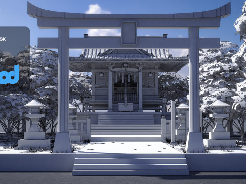 Japanese Shrine Temple 0001 3D Model