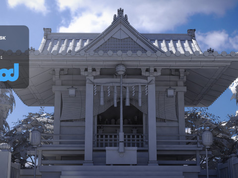 Japanese Shrine Temple 0001 3D Model