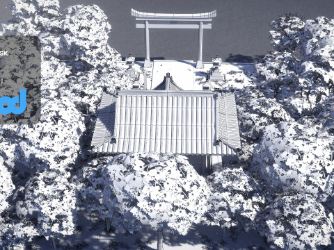 Japanese Shrine Temple 0001 3D Model