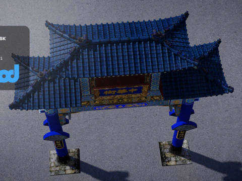 China Town Archway 3D Model