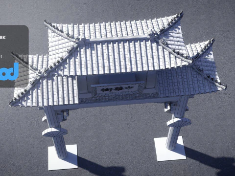 China Town Archway 3D Model