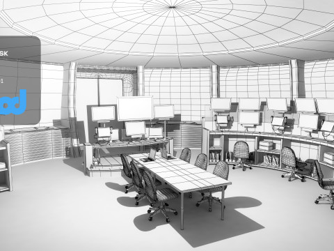Mission Control Center Modelo 3D