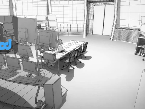 Mission Control Center 3D Model