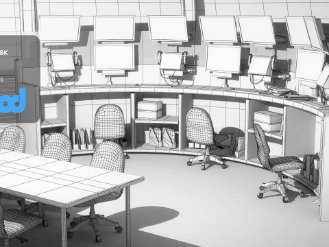 Mission Control Center 3D Model