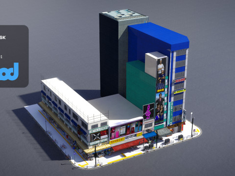JapaneseStreetscapeAkihabara0001 Modelo 3D