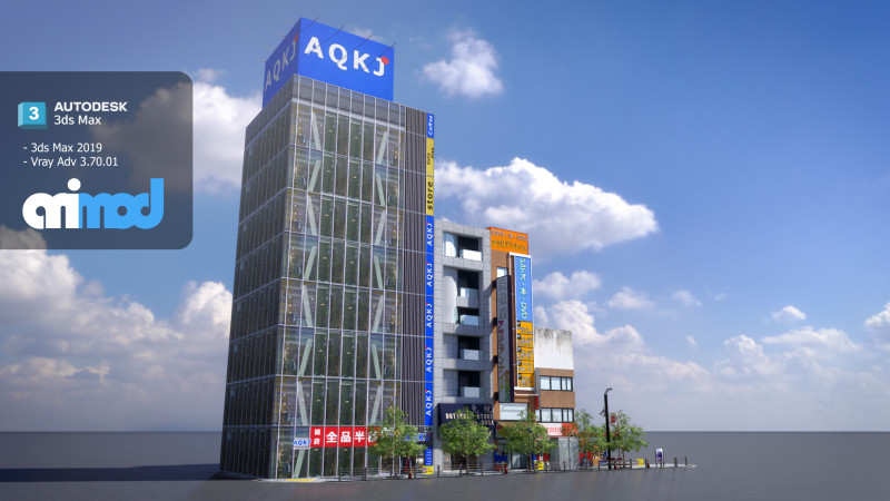 JapaneseStreetscapeAkihabara0002 3D 模型 .c4d .max .obj .3ds .fbx .stl .blend