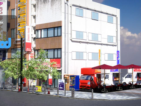 JapaneseStreetscapeAkihabara0002 3D Model