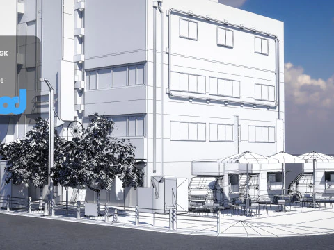 JapaneseStreetscapeAkihabara0002 3D Model