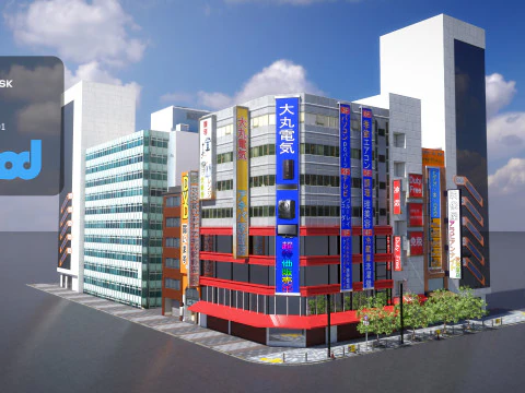 Vie giapponesi Akihabara 003 Modello 3D