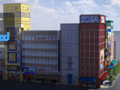 Japanese Streetscape Akihabara 0004 3D 模型