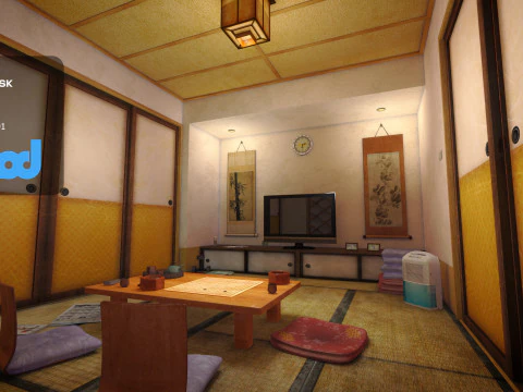 일본식 거실 3D 모델