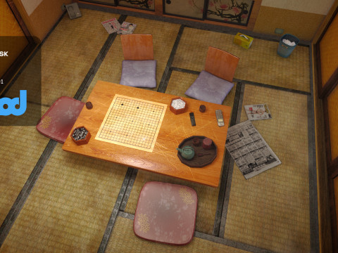 Japanese Style Living Room Model 3D