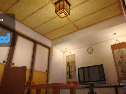 Japanese Style Living Room Model 3D