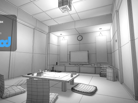 Japanese Style Living Room Model 3D