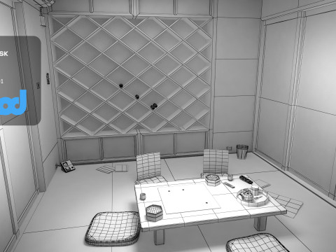 Japanese Style Living Room Model 3D