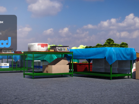 Vegetable Stand Market Model 3D