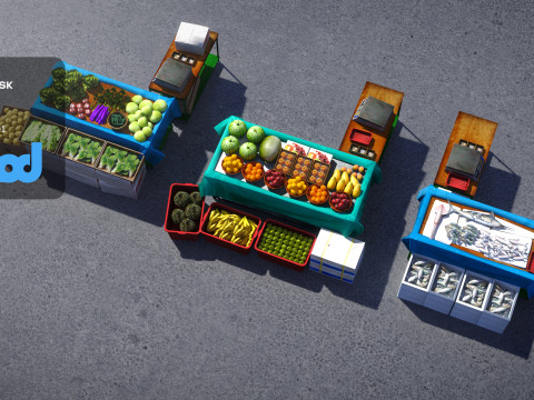Vegetable Stand Market Model 3D