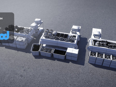 Vegetable Stand Market Model 3D
