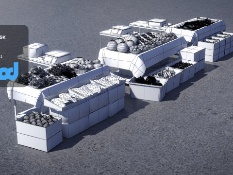 Vegetable Stand Market Model 3D