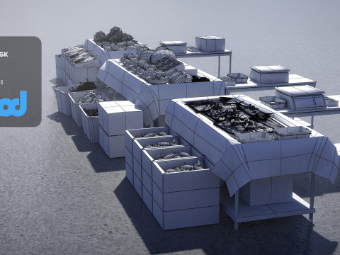 Vegetable Stand Market Model 3D