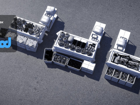 Vegetable Stand Market Model 3D