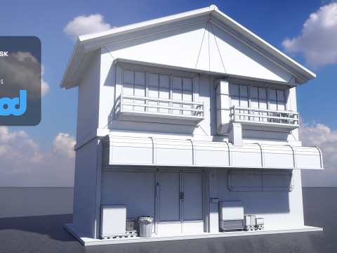 Japanese Style House 0004C Modello 3D