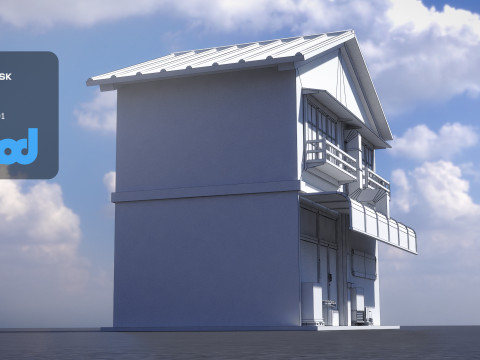 Japanese Style House 0004C Modello 3D
