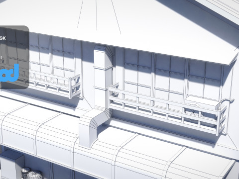 Japanese Style House 0004C Modello 3D