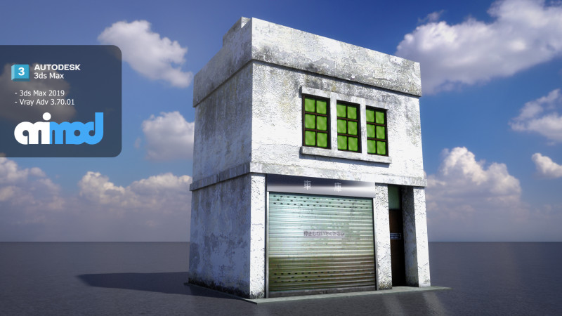 Japanese Style House 0001 3D Модель .c4d .max .obj .3ds .fbx .stl .blend