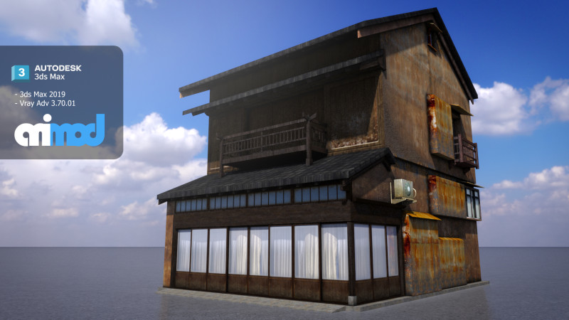 Japanese Style House 0014 3D मॉडल .c4d .max .obj .3ds .fbx .stl .blend