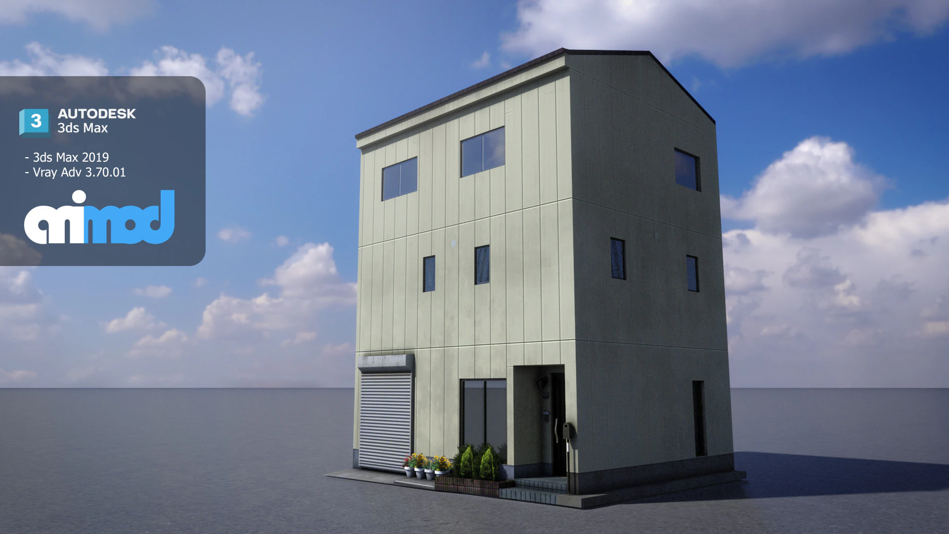 Japanese Building 0007 3D Model .c4d .max .obj .3ds .fbx .stl .blend
