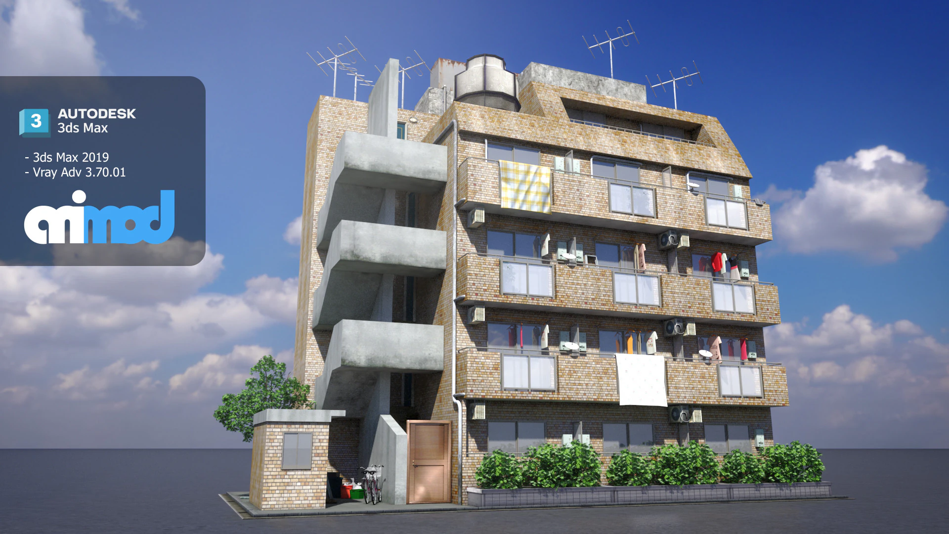 Japanese Apartment 0001 3D Model .c4d .max .obj .3ds .fbx .stl .blend