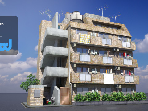 Japanese Apartment 0001 3Dモデル