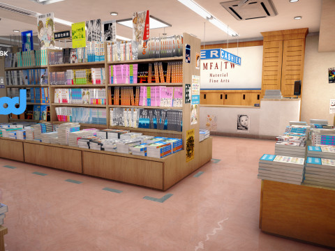 Japanese Bookstore 3D Model