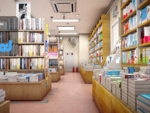 Japanese Bookstore 3D Model