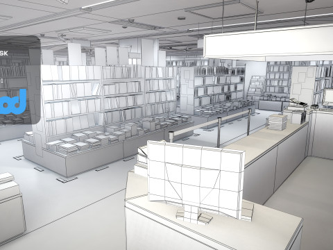Japanese Bookstore 3D Model