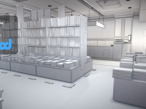 Japanese Bookstore 3D Model