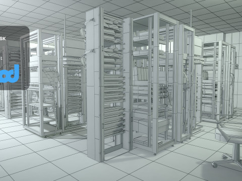 Server Rack Pack Modello 3D