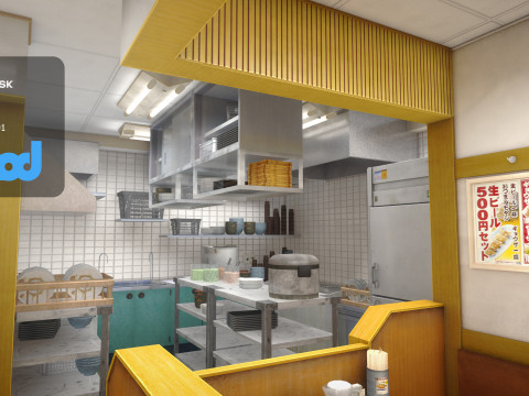 Japanese Rice Bowl Restaurant 3D Model