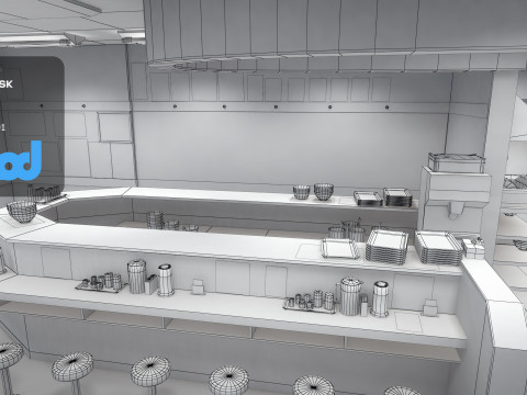 Japanese Rice Bowl Restaurant 3D Model