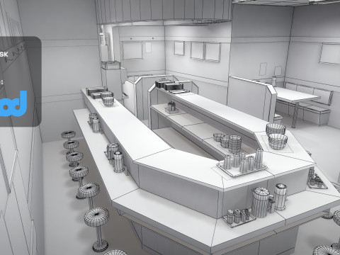 Japanese Rice Bowl Restaurant 3D Model
