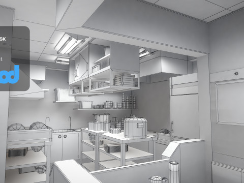 Japanese Rice Bowl Restaurant 3D Model