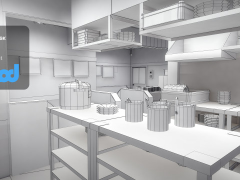 Japanese Rice Bowl Restaurant 3D Model