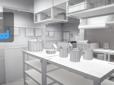 Japanese Rice Bowl Restaurant 3D Model