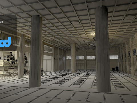 Japanese Temple With Interior Scene Modelo 3D