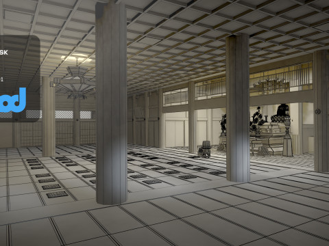 Japanese Temple With Interior Scene Modelo 3D