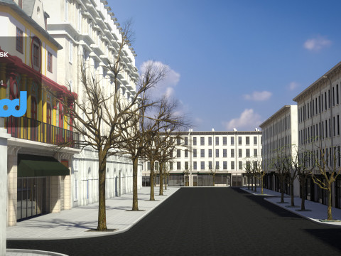 Theater Street 3D Model